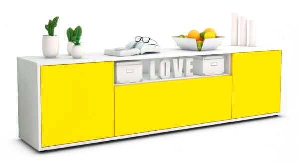 Lowboard Ariana, Gelb (180x49x35cm)