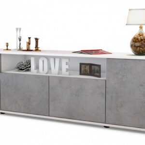 Lowboard Arianna, Beton (180x49x35cm)