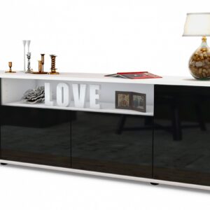 Lowboard Arianna, Schwarz (180x49x35cm)