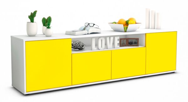 Lowboard Arianna, Gelb (180x49x35cm)