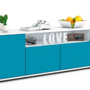 Lowboard Arianna, Türkis (180x49x35cm)