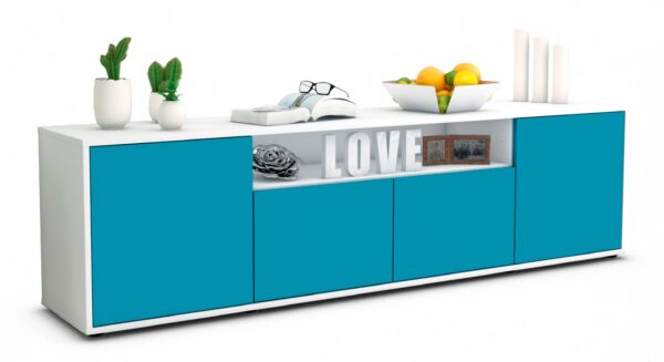 Lowboard Arianna, Türkis (180x49x35cm)