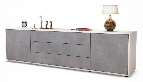 Lowboard Ariella, Beton (180x49x35cm)
