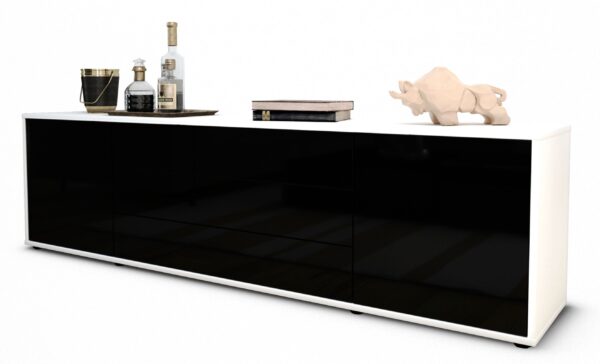 Lowboard Ariella, Schwarz (180x49x35cm)