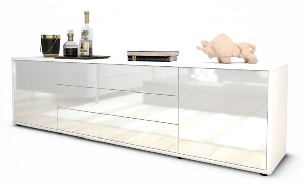 Lowboard Ariella, Weiß (180x49x35cm)