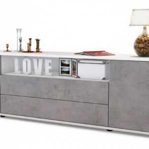 Lowboard Armanda, Beton (180x49x35cm)