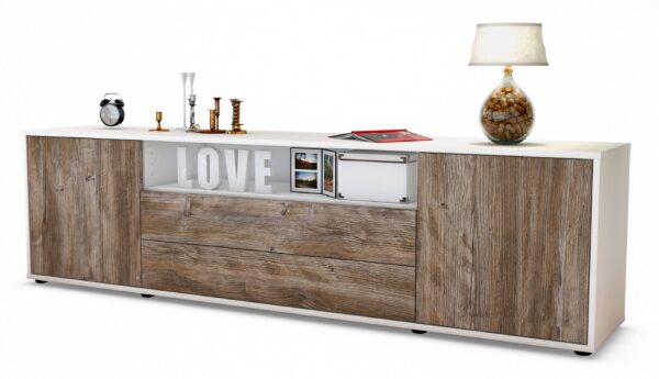 Lowboard Armanda, Treibholz (180x49x35cm)