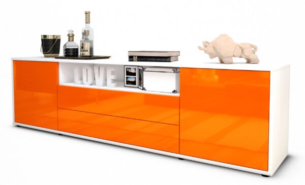 Lowboard Armanda, Orange (180x49x35cm)