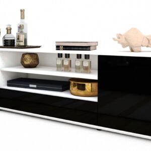 Lowboard Armida, Schwarz (180x49x35cm)