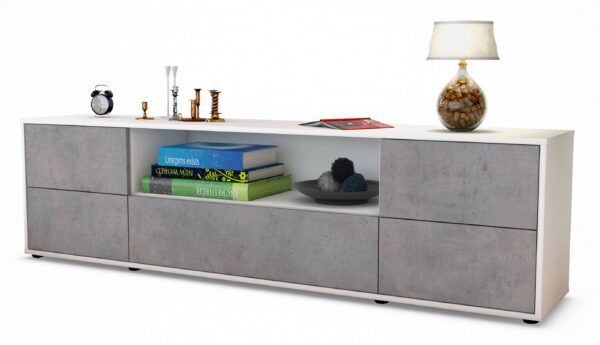 Lowboard Atlanta, Beton (180x49x35cm)