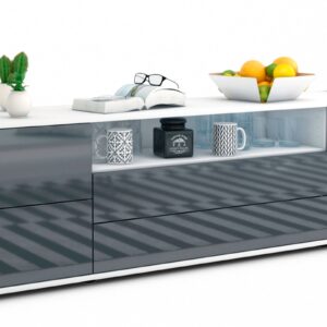 Lowboard Aurora, Grau (180x49x35cm)