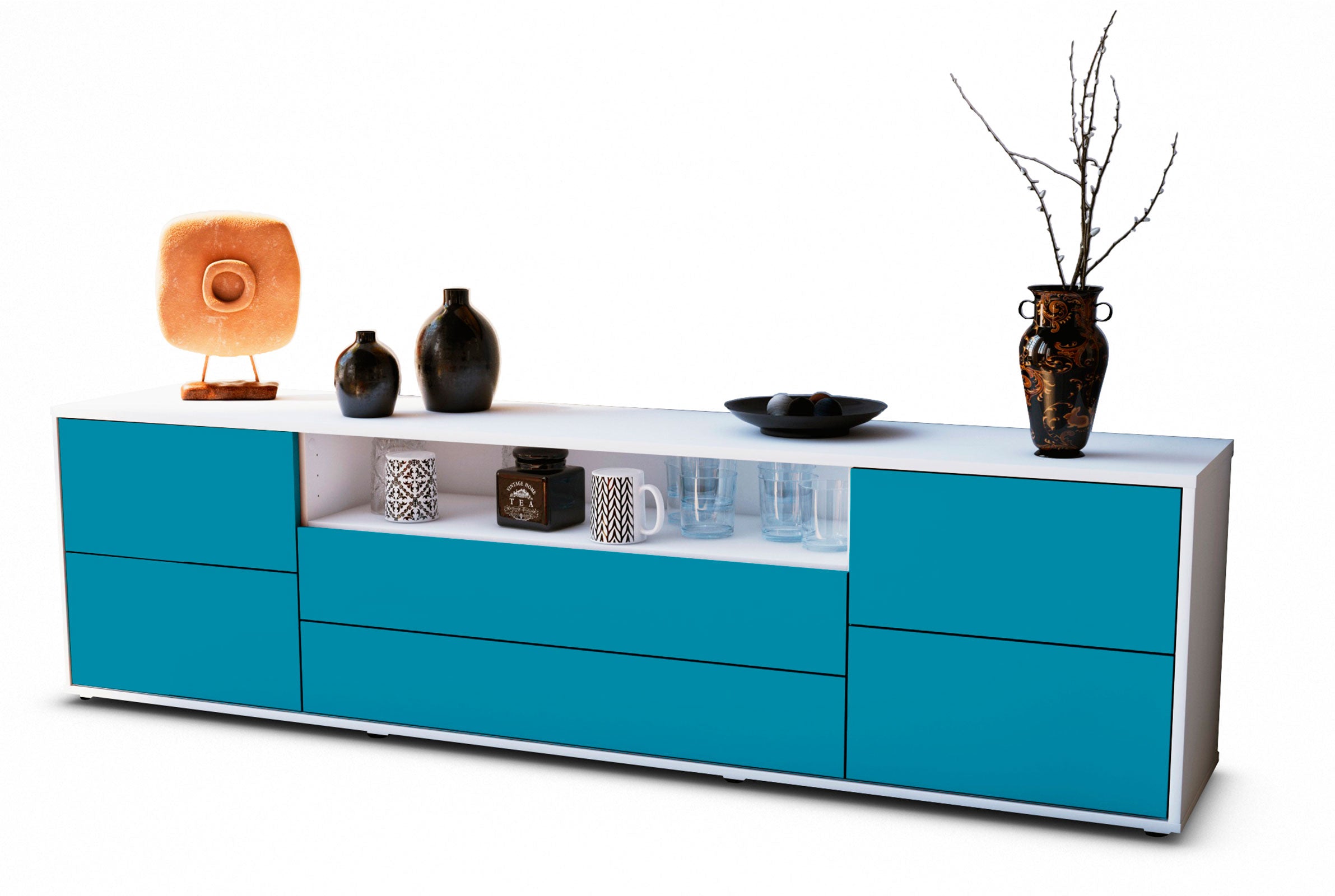 Lowboard Aurora, Türkis (180x49x35cm) 1 Lowboard Aurora, Türkis (180x49x35cm)