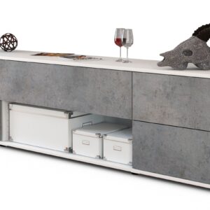 Lowboard Babetta, Beton (180x49x35cm)