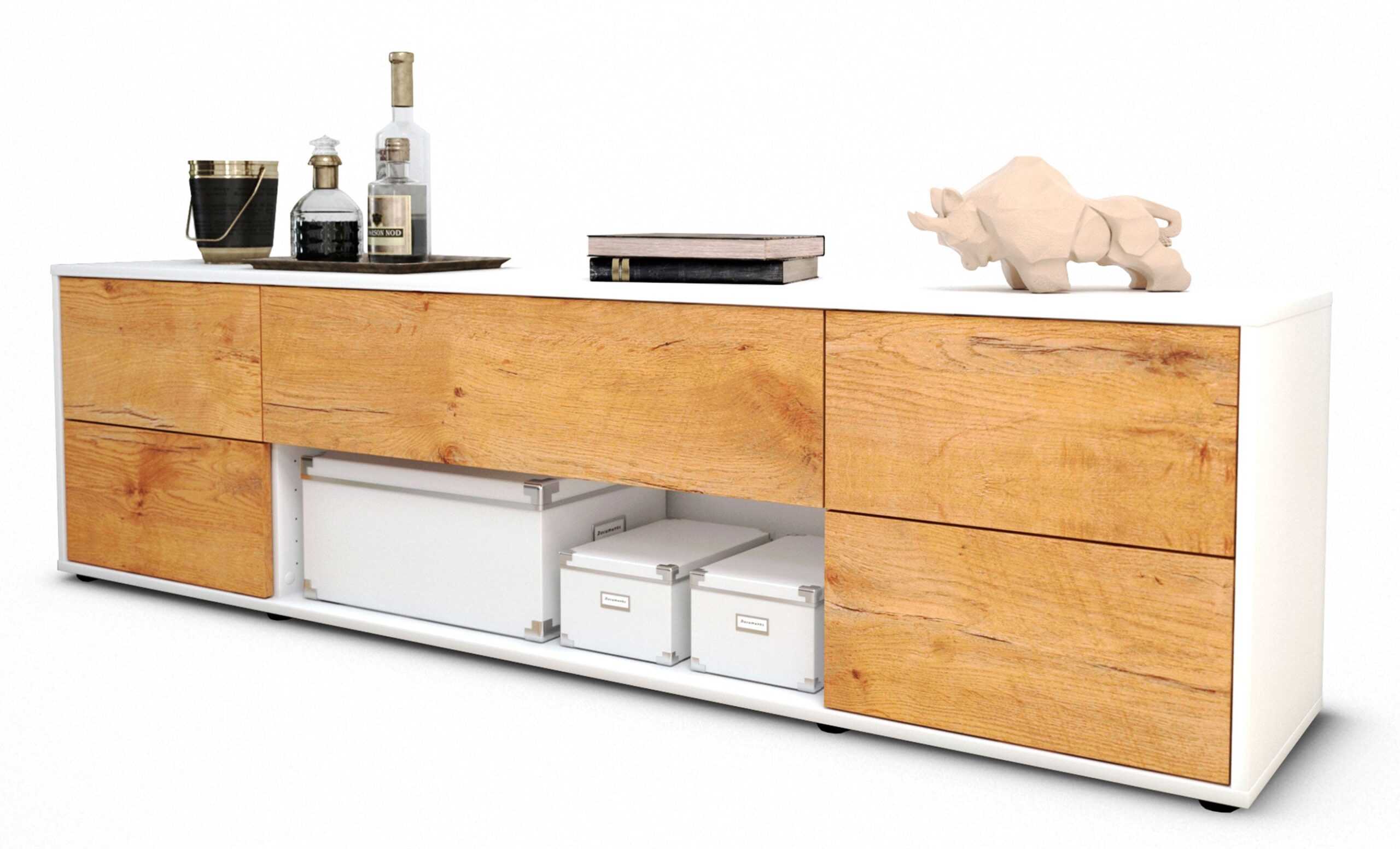 Lowboard Babetta, Eiche (180x49x35cm) 1 Lowboard Babetta, Eiche (180x49x35cm)