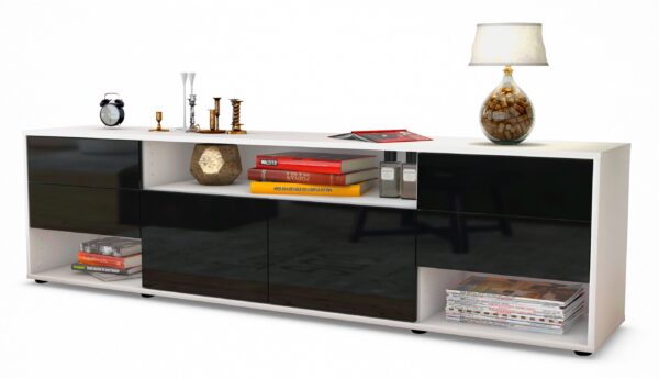 Lowboard Barbara, Schwarz (180x49x35cm)