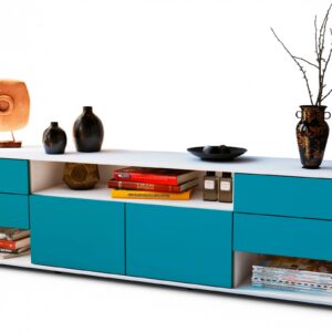 Lowboard Barbara, Türkis (180x49x35cm)