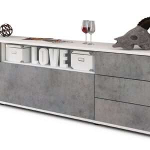 Lowboard Beatrice, Beton (180x49x35cm)