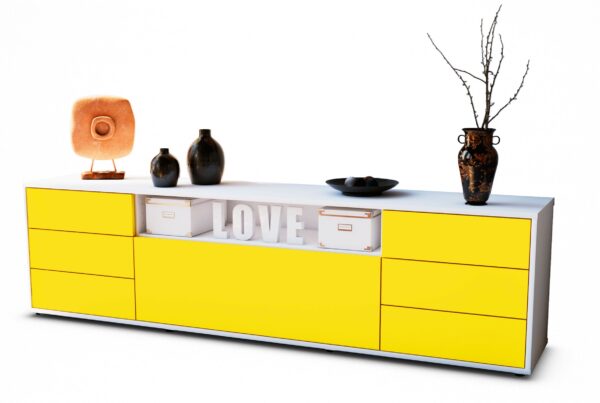 Lowboard Beatrice, Gelb (180x49x35cm)