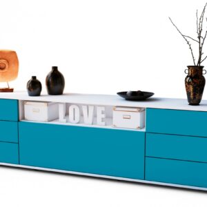 Lowboard Beatrice, Türkis (180x49x35cm)