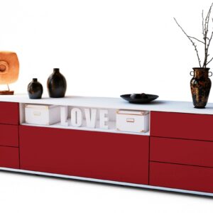 Lowboard Beatrice, Bordeaux (180x49x35cm)