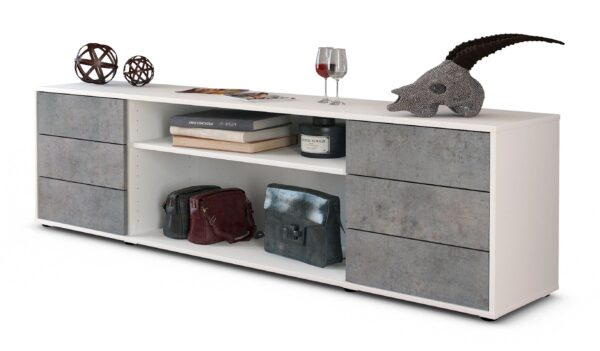 Lowboard Belinda, Beton (180x49x35cm)