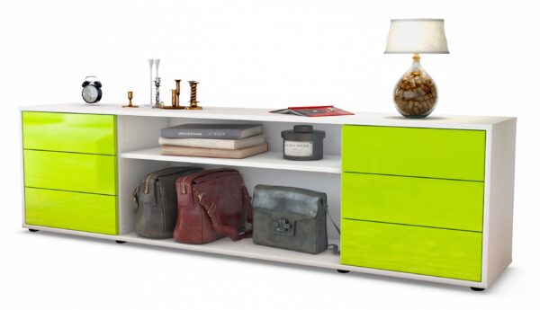 Lowboard Belinda, Grün (180x49x35cm)