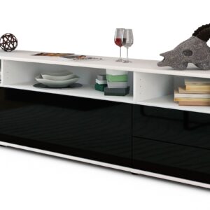Lowboard Bella, Schwarz (180x49x35cm)