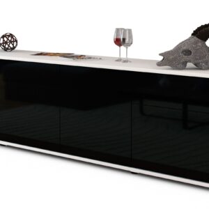 Lowboard Benedetta, Schwarz (180x49x35cm)