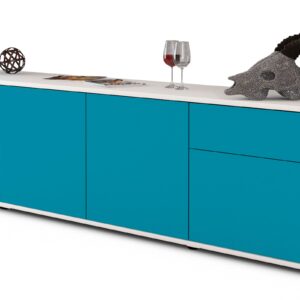 Lowboard Benedetta, Türkis (180x49x35cm)