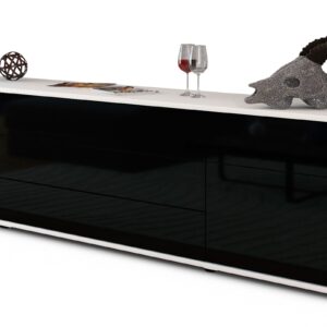 Lowboard Benita, Schwarz (180x49x35cm)