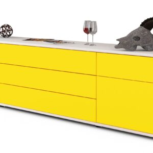 Lowboard Benita, Gelb (180x49x35cm)