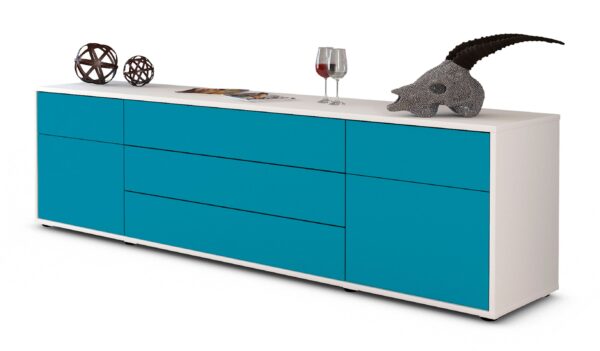 Lowboard Benita, Türkis (180x49x35cm)