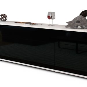 Lowboard Beppa, Schwarz (180x49x35cm)