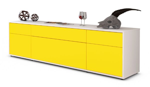 Lowboard Beppa, Gelb (180x49x35cm)
