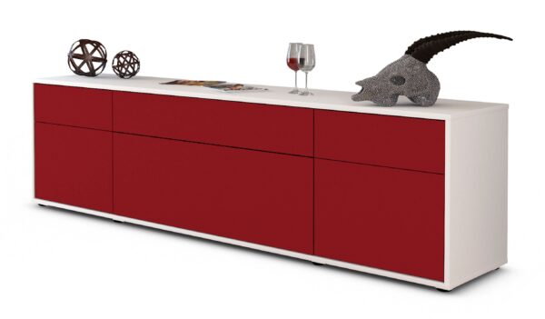 Lowboard Beppa, Bordeaux (180x49x35cm)