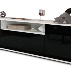 Lowboard Bernadetta, Schwarz (180x49x35cm)