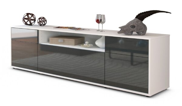 Lowboard Bernadetta, Grau (180x49x35cm)