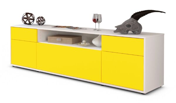 Lowboard Bernadetta, Gelb (180x49x35cm)