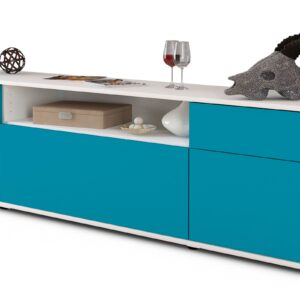 Lowboard Bernadetta, Türkis (180x49x35cm)