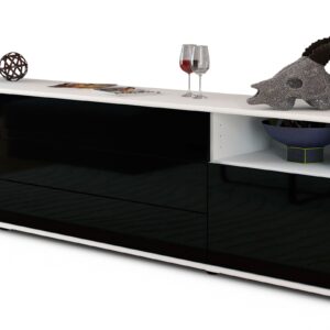 Lowboard Bettina, Schwarz (180x49x35cm)