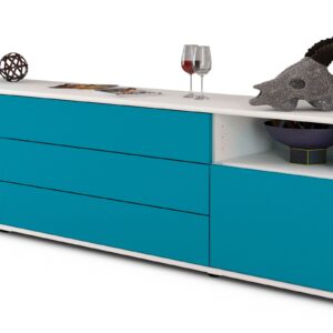 Lowboard Bettina, Türkis (180x49x35cm)
