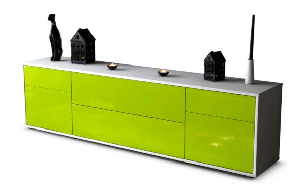 Lowboard Bibiane, Grün (180x49x35cm)