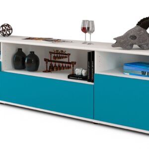 Lowboard Bionda, Türkis (180x49x35cm)