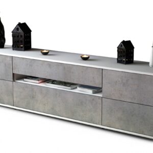 Lowboard Bjonda, Beton (180x49x35cm)