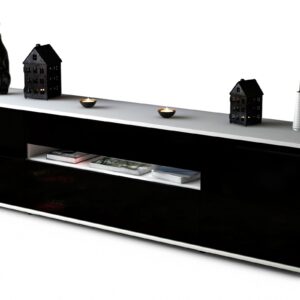 Lowboard Bjonda, Schwarz (180x49x35cm)