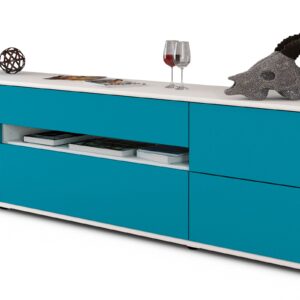 Lowboard Bjonda, Türkis (180x49x35cm)