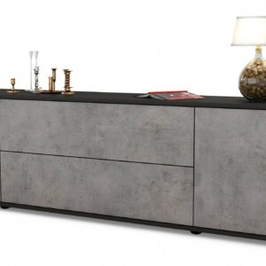 Lowboard Aquilina, Beton (180x49x35cm)