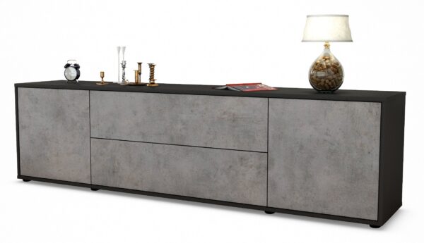 Lowboard Aquilina, Beton (180x49x35cm)