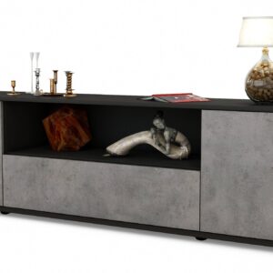 Lowboard Arbnora, Beton (180x49x35cm)