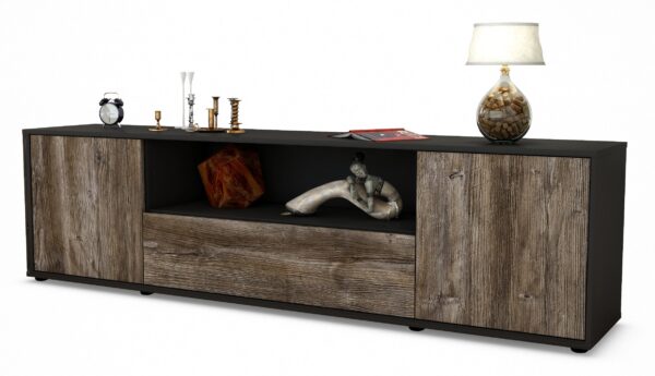 Lowboard Arbnora, Treibholz (180x49x35cm)